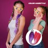Coloured Hair Extensions 26" - Heat-Resistant Synthetic Rainbow Ponytail for