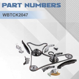 cycwer 1set Engine Timing Chain Kit WBTCK2047 For 2001-2016 I800 Sorento MPV H1 2.5L D4CB