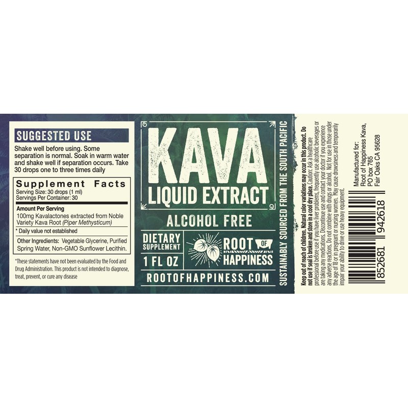 Alcohol-Free 1oz Liquid Kava Extract