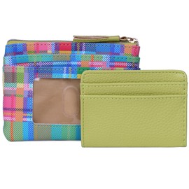 Julia Buxton Madras PMU Vegan Leather Lg. ID Coin Case