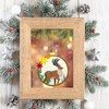 Christmas Reindeer Crystal Ball Frame Die Cuts for Card Making,