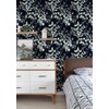 HAOKHOME 93042-3 Peel and Stick Wallpaper Black/Grey Eucalyptus Leaf Floral
