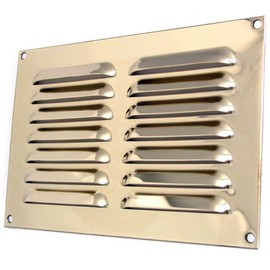 Polished Brass Heavy Duty 229mm x 152mm Hooded Louvre Air Vent