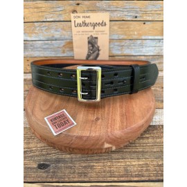 Don Hume Plain Black Sam Browne 2.25" Police Duty Belt 4 Row Stitching SZ 42