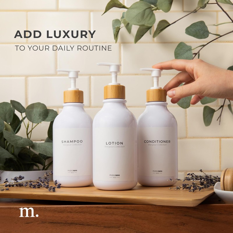 MaisoNovo Refillable Shampoo and Conditioner Bottles | 16.9 fl oz