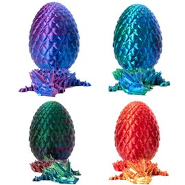 Yearsahrk 3D Printed Dragon Egg with Mysterious Dragon Toy, Realistic Movable Dragon Figures, Easter Surprise, Home Decor
