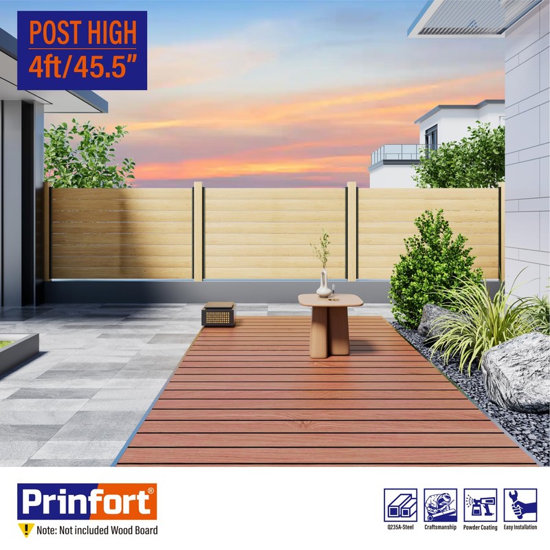 Prinfort 2pack 4FT (H: 45.5″) Matel Backyard Privacy Fence Panels