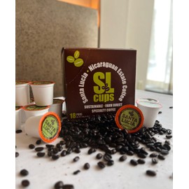 Santa Lucia Nicaraguan Specialty Coffee Bold Roast SL Cups - Single Use Pods (Bold Roast, 18 Count)