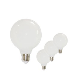 G95 LED Edison Globe Light Bulb, Natural White 4000K, 9W Equivalent to 90W, G95 110V Not dimmable 100Lm E26/E27 Base, Milky Glass Finishing for Vanity Makeup Mirror, Droplight, Floor lamp, Pack of 4