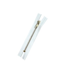 Jeans Reißverschluss Silber-Glanz-Metall Reißverschlüsse 5mm (weiß, 12cm)