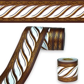 YIFU LIFE Peel and Stick Wallpaper Border, Brown/White Removable Self Adhesive Waterproof Wall Border Tiles Stciker for Home Kitchen Bathroom Decor 2''x32.8ft