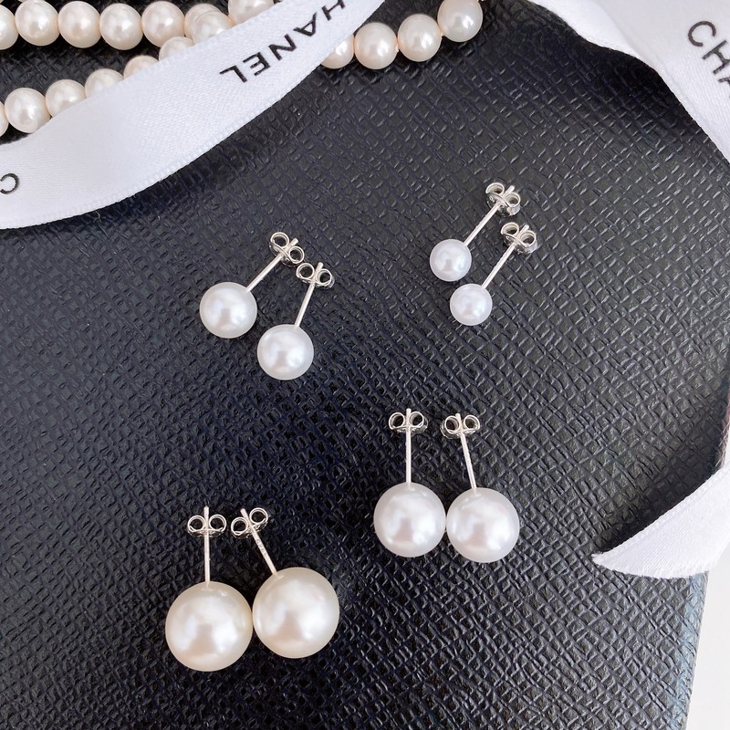 Silver 925 Classic Pearl Earrings 6mm 8mm 12mm Hanbok Mixed