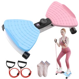 Waist Twisting Machine, Ab Twister Board for Exercise, Noiseless Exercise Waist Twister for Home Gym Equipment, 330 lbs Capacity | Track Time, Reps, Calories with Digital Display (Pink & Blue)