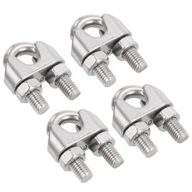 M METERXITY 4 Pack Wire Rope Clamp - 3/8" Wire Cable Clip Fastener, Apply to Outdoor (M10)