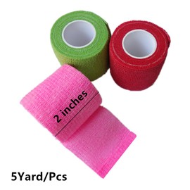 Hysiwen 6 Pack 2" x 5 Yards Self Adhesive Bandage Breathable Cohesive Wrap Self Adherent Vet Tape Self Stick Bandage Wrap for Sports, Athletic, Wrist, Ankle(Pink)