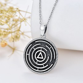 LEECCI Sobriety Necklace 925 Sterling Silver AA Pendant Alcoholics Anonymous Jewelry for Men Women Birthday Valentine's Day Mother's Day Gift