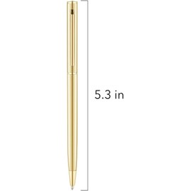 Afoxon Slim Metallic Retractable Ballpoint Pens - Gold, Nice Gift for Wedding Business Office Students Teachers Christmas, Medium Point(1 mm),Black ink (24 Pack)
