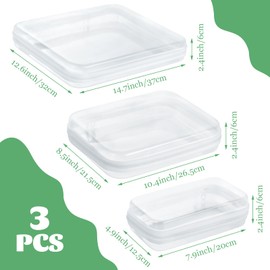 ZUQIAN 3 Piece Clear Hard Shell Zipper Case for Travel, Portable Waterproof Cosmetic Bag Toiletry Pouch, Plastic Clear Pencil Case, Travel Organizer, Toy Storage Snacks Bin(3 Size, LMS)