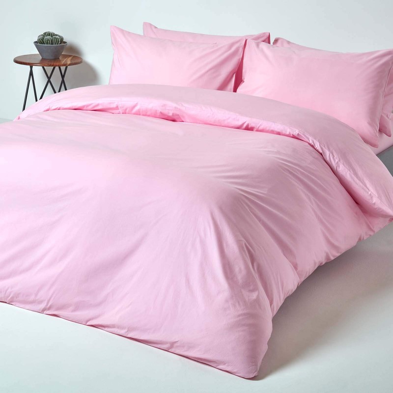 HOMESCAPES Pink Deep Fitted Sheet (12”) Small Double 200 TC
