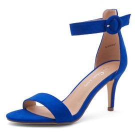 Shoe Land SL-AMBROSIA - Sandalias de tacón alto con puntera abierta para mujer, para bodas, fiestas, elegantes, 1901azul rey, 7 US