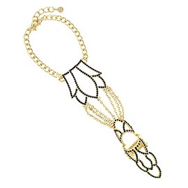 Arras Creations Fashion Trendy Anchor Hand Chain with Ring/Hand Chain/Slave Bracelet for Women / AZBLSB006-GBC