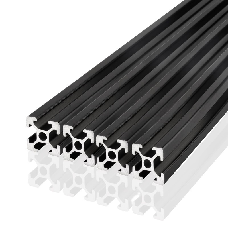 4PCS 350mm 2020T Linear Rail Aluminum, European Standard Anodized Black