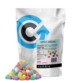 Cambie Spice Drops Candy, 2 lbs of Assorted Flavored Gumdrops, Classic Old Fashioned Bulk Spice Gum Drops Candy In Variety of Flavors, Freshly Packaged in a Resealable Pouch
