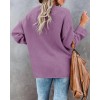 Saodimallsu Womens V Neck Henley Sweater Oversized Fall Sweaters Cozy