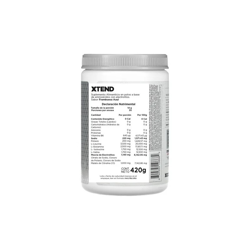 Suplemento en bcaa Mezcla de Aminoácidos Polvo Xtend sabor frambuesa