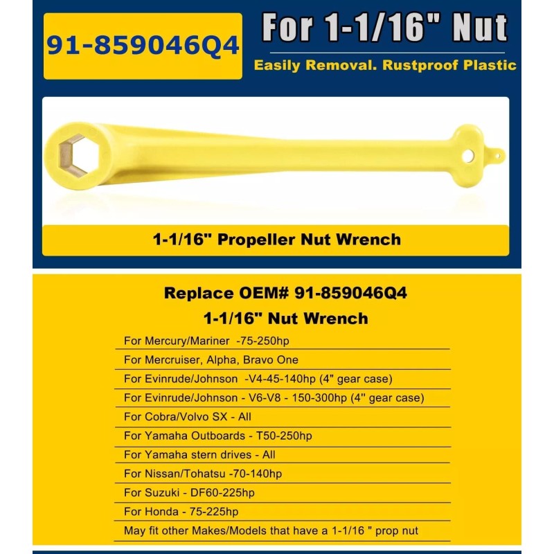 Camoo For Mercury Prop Wrench 1-1/16" Nut Wrench Alpha One