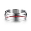 PAURO Men's Sport Baseball Engraved Anxiety Ring Spinner Silver Size