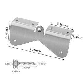 ZIXIANGKEJI 4pcs Stainless Steel Gutter Extension Hinge Downspout Extension Flip-Up Hinge with Screws Square Downspout, Rain Gutter Hinges(K66-4)