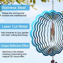 Birds Wind Spinners,3D Cardinal Stainless Steel Hanging Spinner, Wind Catchers Sculpture for Indoor, Outdoor Decor,Yard Art