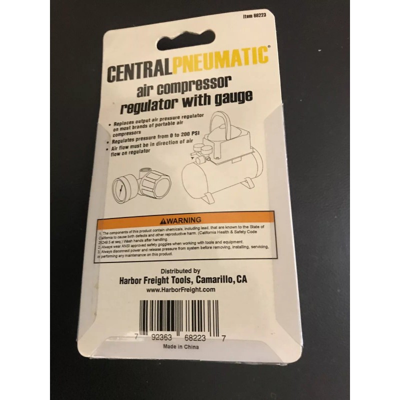 Central Pneumatic 150 PSI Air Compressor Regulator Kit with Dial