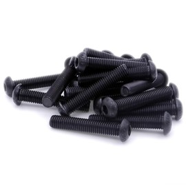 M6 (6mm x 16mm) Hex Socket Button Machine Screw (Bolt) - Black Steel (Pack of 20)