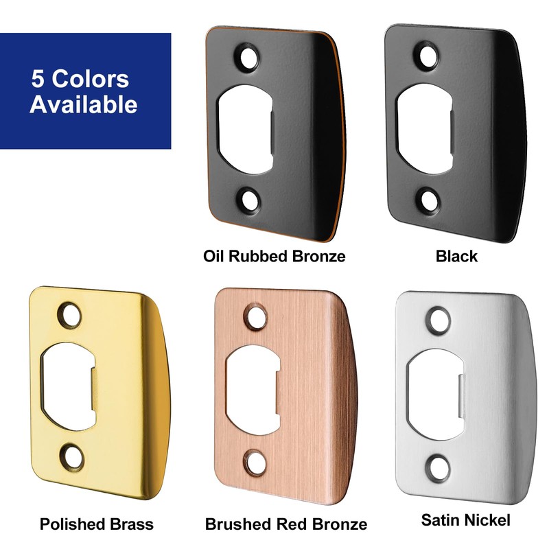 MOSECYOU Standard Door Strike Plates 2-1/4"x1-3/4", Satin Nickel, 4 Pack