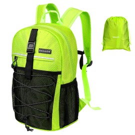 Kailaien 15L Hiking Backpack,Small Packable Backpack，Water Resistant Lightweight Hiking Daypack for Outdoor Hiking, Cycling, Camping(Fluorescent Green)