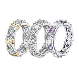 Ludcew Moissanite Magnetology Lymphvity Ring, Zircon Shaping Ring, Moissanite Rings for Women, Zircon Rings, X Criss Cross Ring (10, Mixed Color 3PCS)