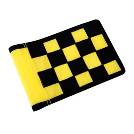 Golf Flag,Green Golf Flags,Solid Nylon and Checkered Training Golf Putting Green Flags, Indoor Outdoor Backyard Garden Portable Golf Target Flags,8.7inch*6inch (Yellow-Black)