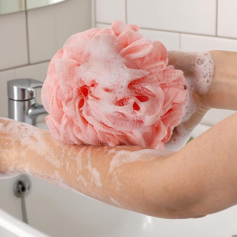 BTYMS XXL Large Loofah Bath Sponge 100g/pc, 6 Pcs Exfoliating