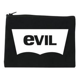 Evil Jeans Logo Cosmetic Makeup Bag Black Large
