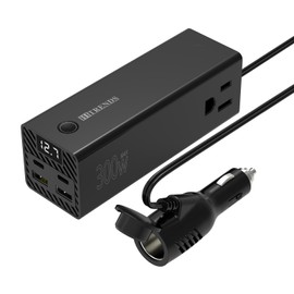 HITRENDS 300W Power Inverter 12V DC to 110V AC Car Plug Adapter Socket Converter with 4 USB Charging Ports and 2 AC sockets, Suitable for Small Cars, RVs, Yachts, and Camping