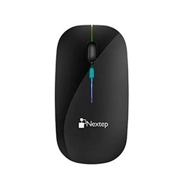 Nextep NE-412N Mouse Inalámbrico, Recargable Delgado/Silencioso RGB 1600 dpi, Color Negro