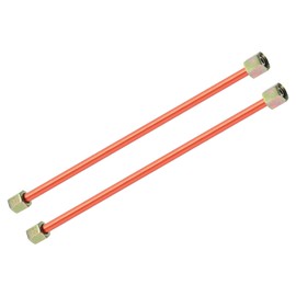sourcing map 2Pcs Air Compressor Exhaust Tube, 3/8" Thread Dia 8" Length Hex Nut Aluminum Tube Air Tube Compressor Hardware Accessories Replacement Parts(Punch&Flared Mouth)