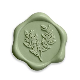 UNIQOOO UNIQOOO Wax Seal Stickers - Eucalyptus Wedding Invitation Envelope Seal Stickers, 50 Pcs Self- Adhesive Sage Green Stickers, Perfect for Invitation, Christmas, Gift Wrapping