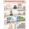 Nursery Book Shelves 34 inchs, Floating Book Shelves for Wall