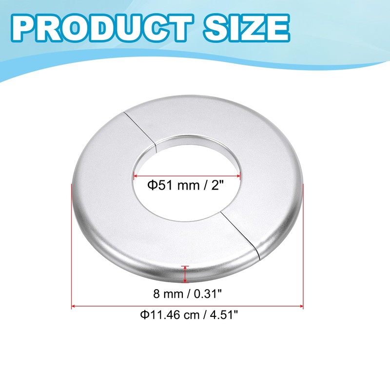 PATIKIL Wall Split Flange 2.01" (51mm),ABS Round Self-Adhesive Escutcheon Plate
