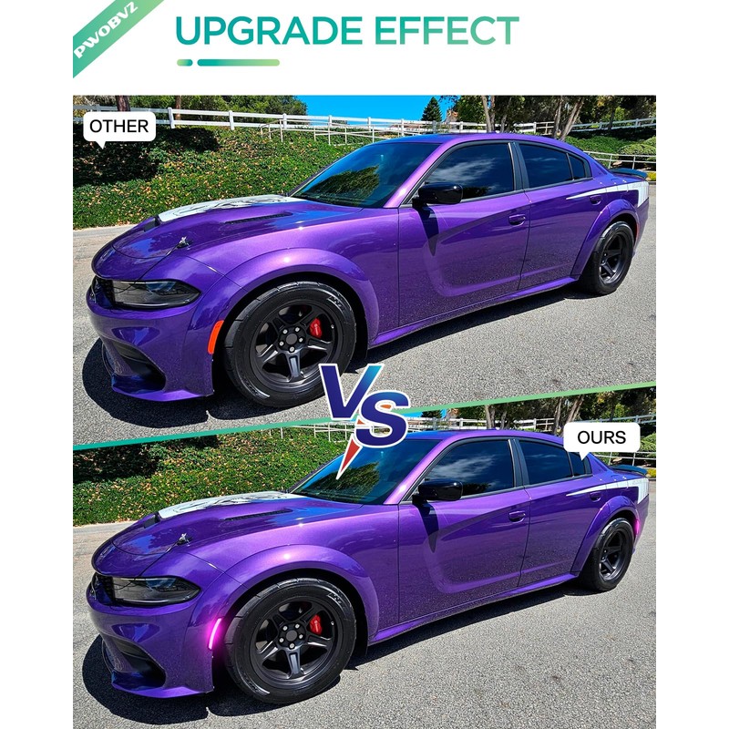 PWOBVZ Pink Purple LED Side Marker Lights for Dodge Charger