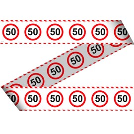 Nastro segnaletico con segnali stradali 50 anni - 15 metri