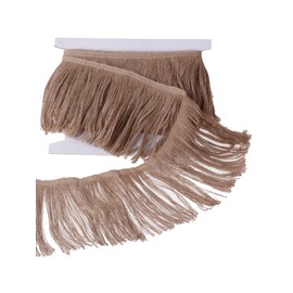 SUYUN WELL Burlap Fringe Trim Tassel Jute Lace 6 Inches Width 5 Yards Long for Clothes Accessories Latin Wedding Dress and DIY Lamp Shade Decoration (6 inches)